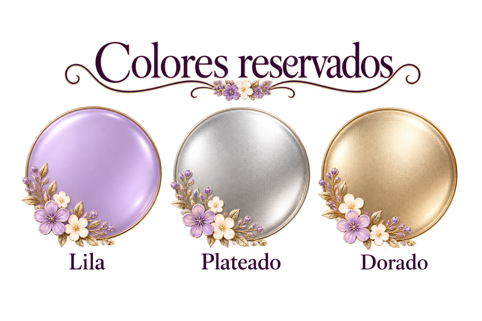 Colores reservados: lila, plateado y dorado